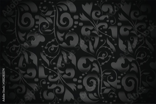 ethnic style dark floral pattern background for islamic decoration