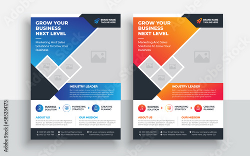 Corporate business flyer design and digital marketing agency brochure cover template | Creative Business flyer template with a4 size paper clean and modern typography.