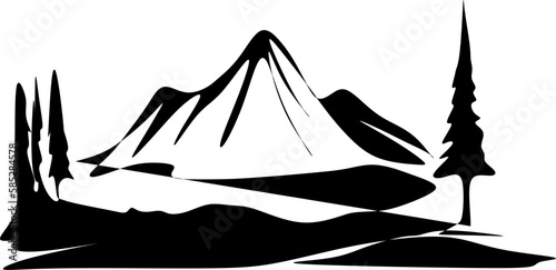 Siluate of a mountain photo