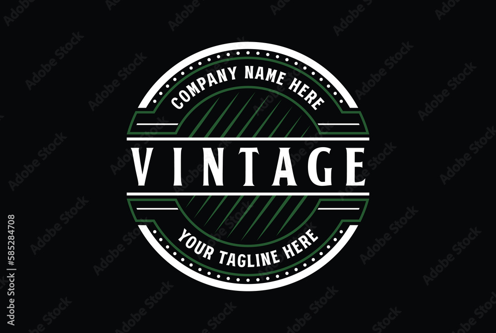 Circular Vintage Retro Steampunk Badge Emblem Label Stamp Logo Design Vector
