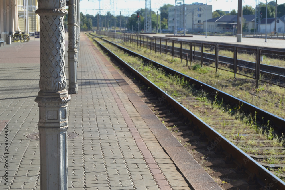 Fototapeta premium Vilnius Railway station. Vilnius, Lithuania - 09 02 2022
