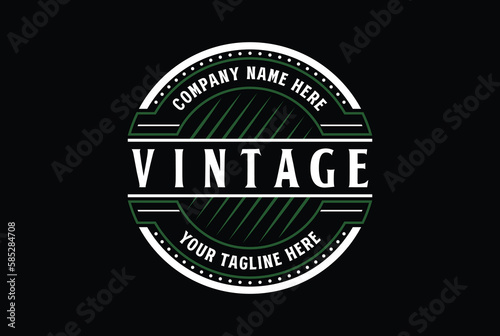 Circular Vintage Retro Steampunk Badge Emblem Label Stamp Logo Design Vector