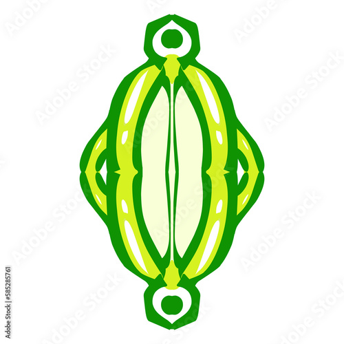 Illustration of a green lantern with a yellow flame on the theme of Ramadan, Eid al-Fitr and Eid al-Adha. Perfect for elements, icons, stickers, tattoos, for wallpapers or backgrounds themed Ramadan 