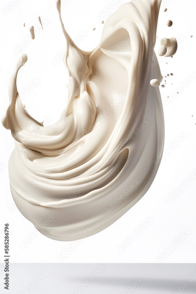 Cosmetic milk cream mousse splash isolated Cosmetic milk cream mousse splash isolated