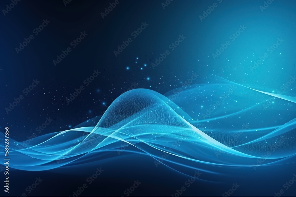 Blue abstract glowing wave made with generative AI Blue abstract glowing wave made with generative AI