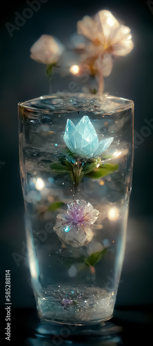 Fantasy flower in a glass