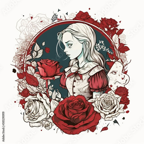 Alice in the Red Queen's Rose Garden photo
