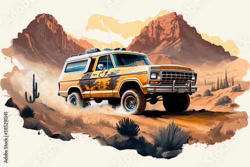 Wild West Wheels: A Generative AI Tribute to the 1979 Ford Bronco. photo