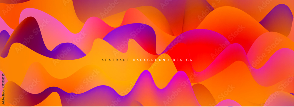 Dynamic liquid waves abstract background for covers, templates, flyers, placards, brochures, banners