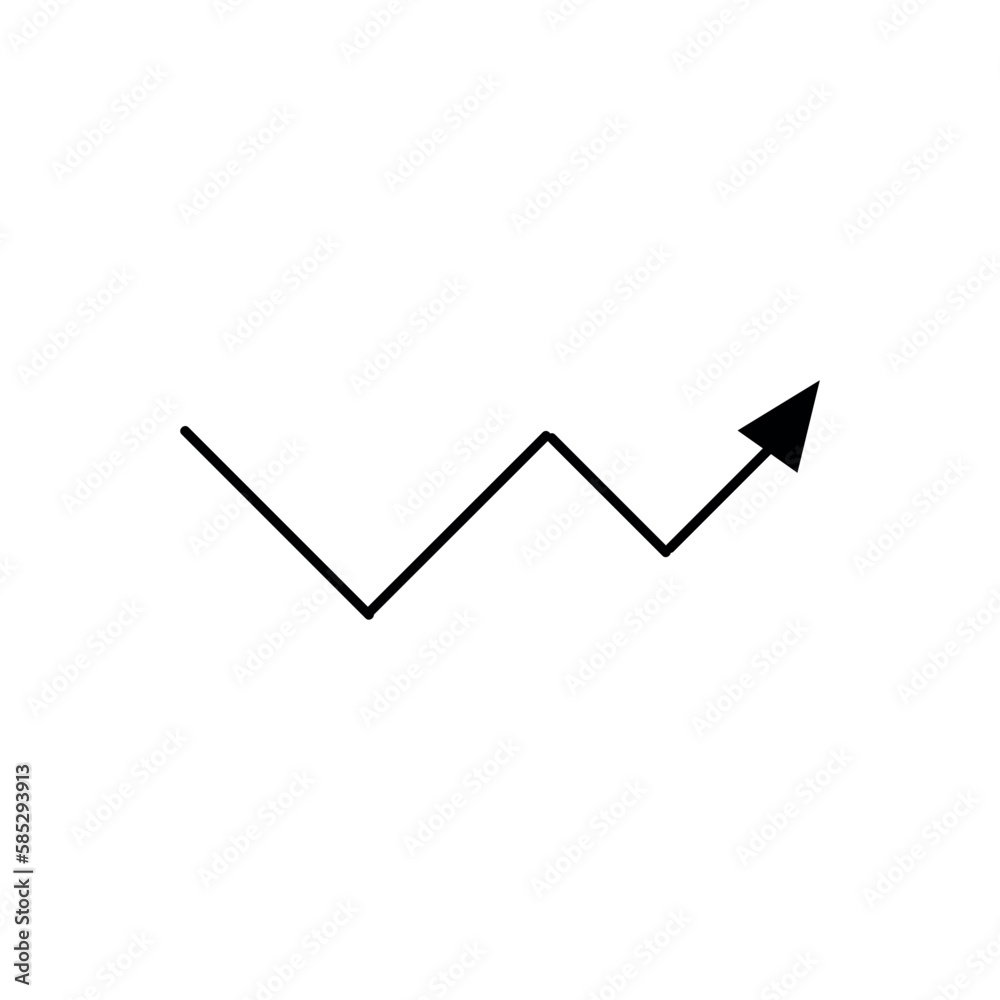 Black arrow on white background