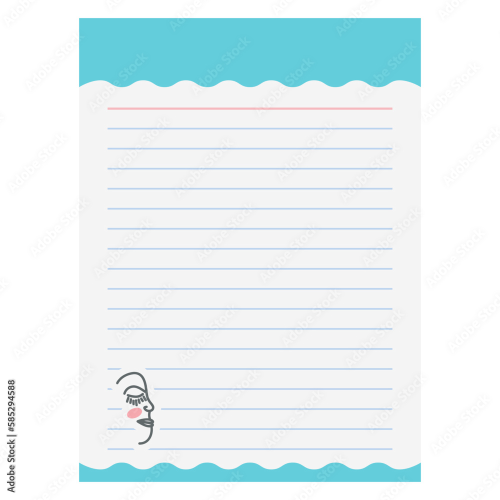 Paper Note Abstract Women Face Line Art
