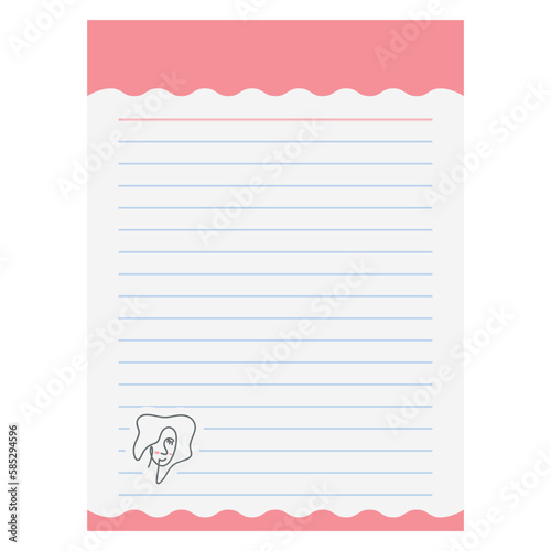 Paper Note Abstract Women Face Line Art 