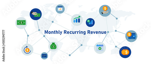Monthly recurring income MRR revenue stream each month in business