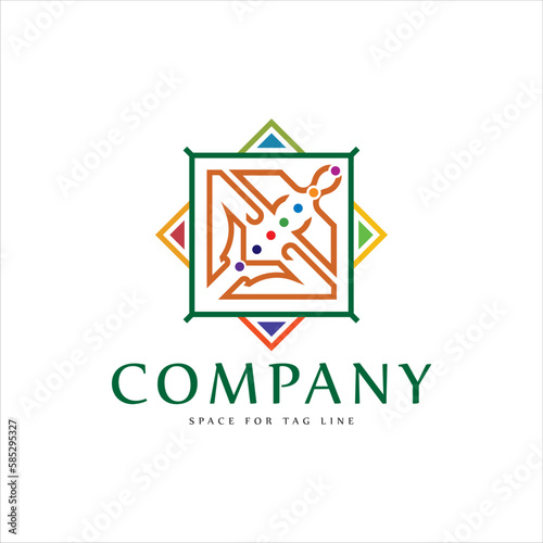 Vastu Shastra an Ancient Hindu, Indian system of architecture and design Vector Logo photo
