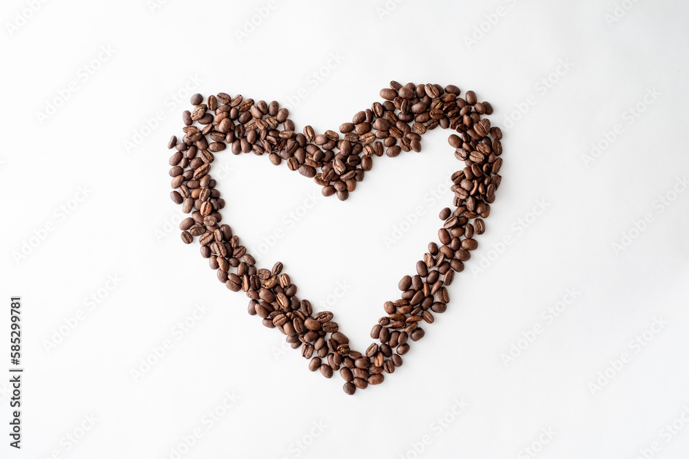 Heart Shape made from Whole Coffee Beans Heart Shape made from Whole Coffee Beans