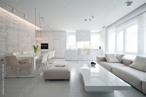 modern interior design concepts. Hotel suite living room. Modern bright interiors. Generative Ai.