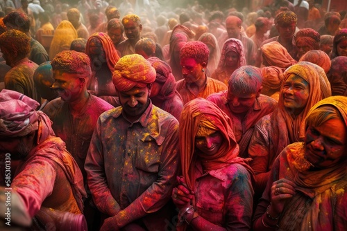 people in the rain Hodi colorful festival. 