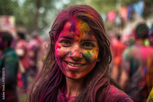 Hodi decoration festival. portrait of a child with a painted face photo