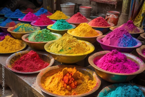 Hodi decoration festival. spices in the market © Man888