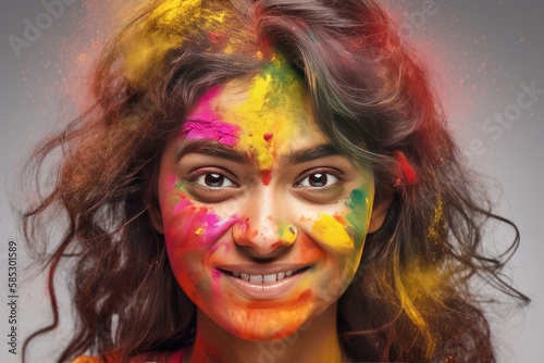 Hodi decoration festival. portrait of a girl with a painted face