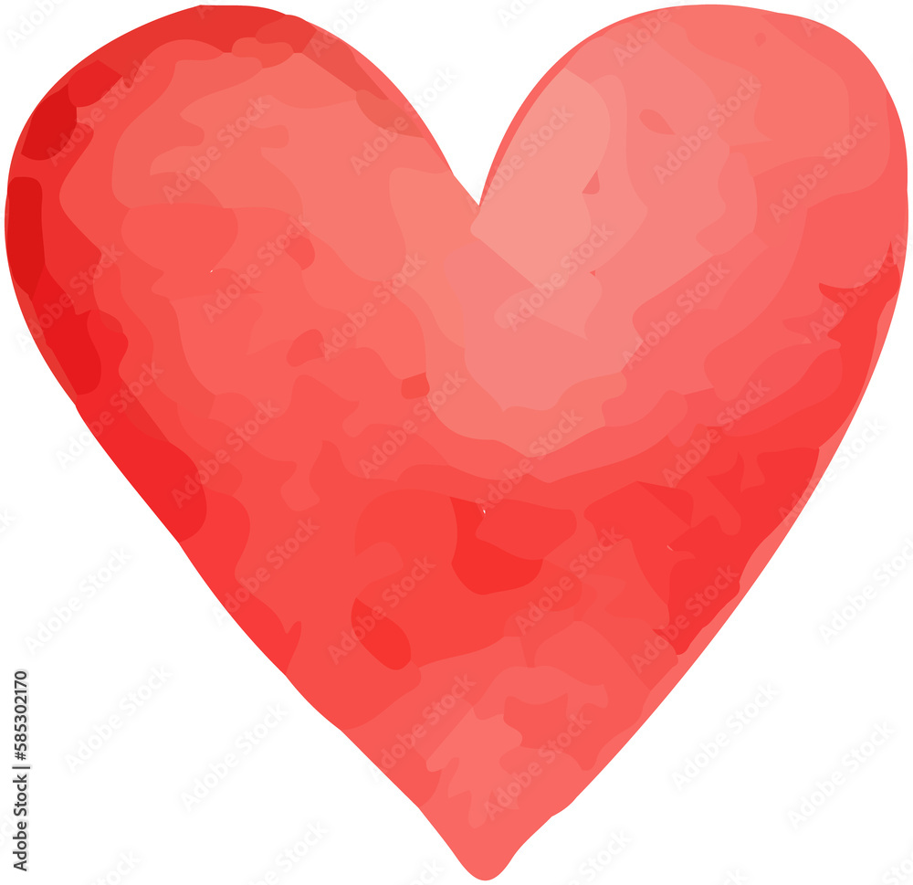 Love Heart  in  Pink  Watercolor