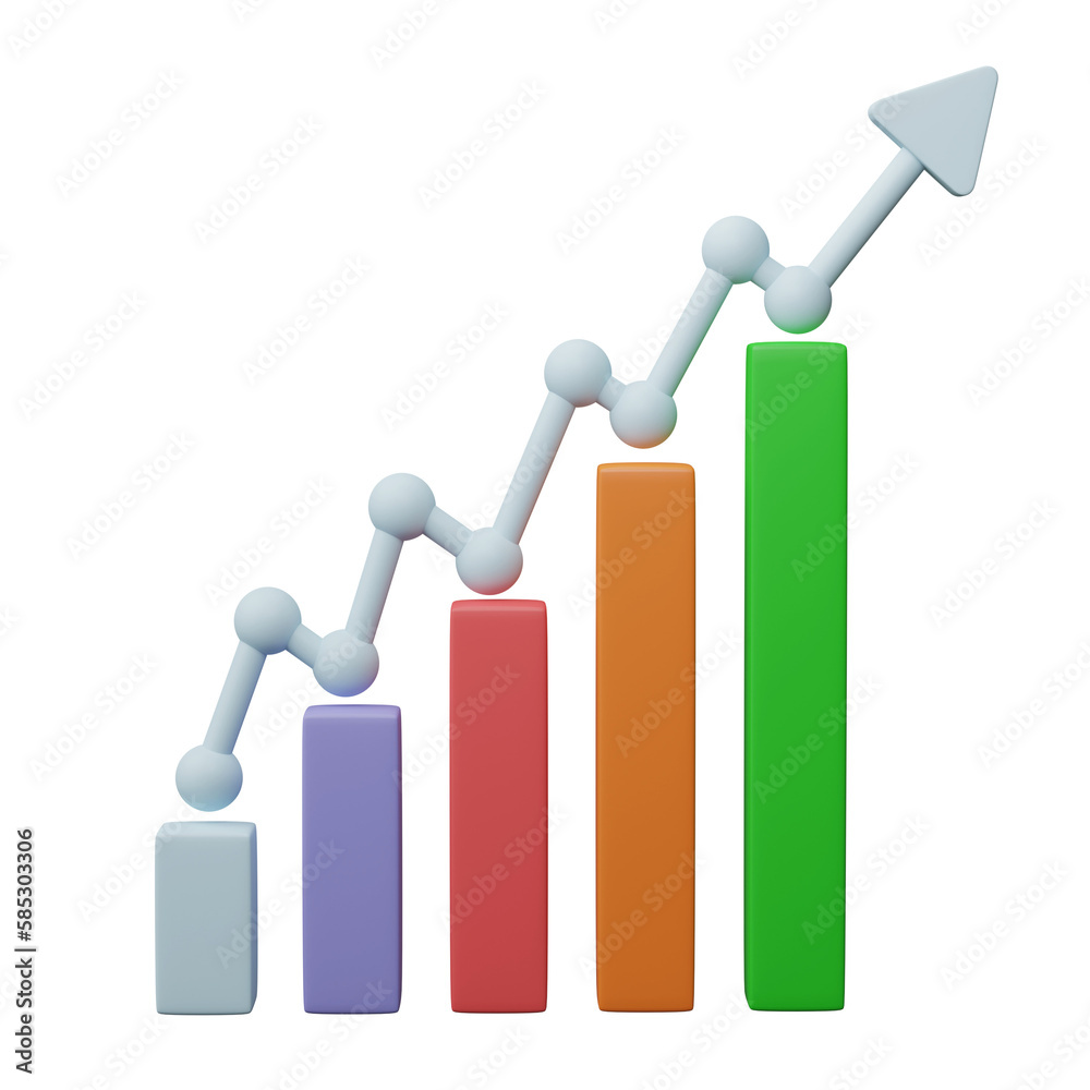 3D render. Business infographic with stock diagrams and statistic bars chart isolated on transparent background. Financial line graphs and charts for presentation and finance report. 3D render. Business infographic with stock diagrams and statistic bars chart isolated on transparent background. Financial line graphs and charts for presentation and finance report.