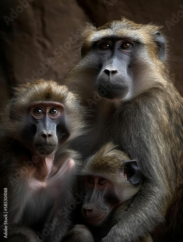 Mother and baby baboon portrait, baboon photography  © Studiohood