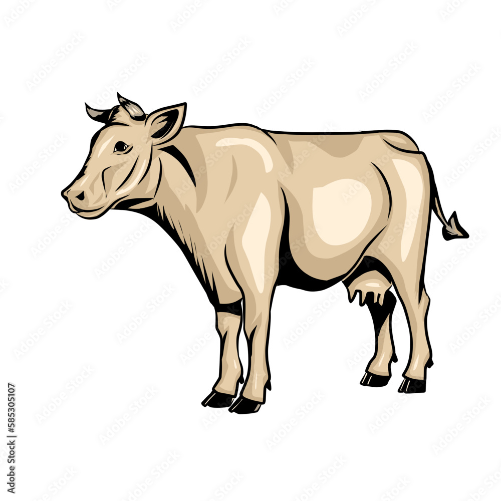 black and white cow, or sketch cow
