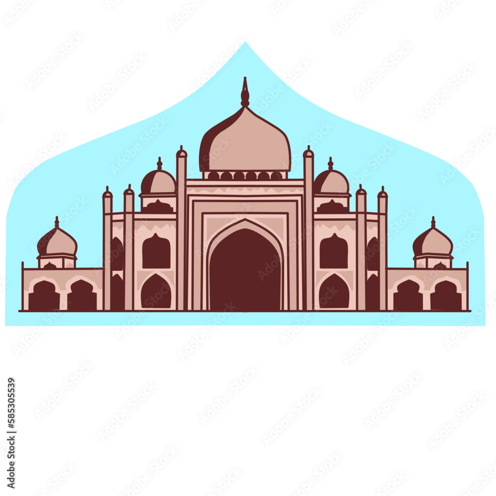 magnificent mosque illustration for pray