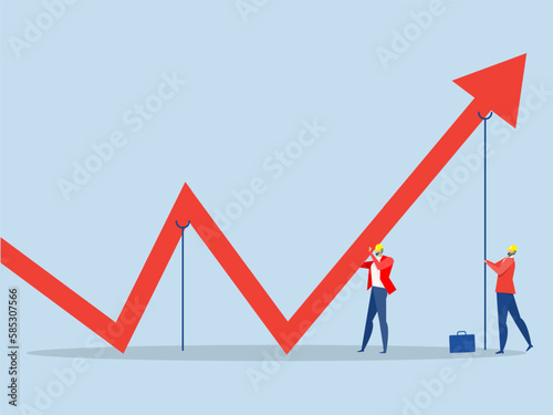 profit retention concept,businessman fixing decreasing financial graph with tool stop loss Minimize losses for profit concept vector 