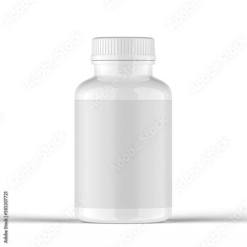  white glossy bottle with label