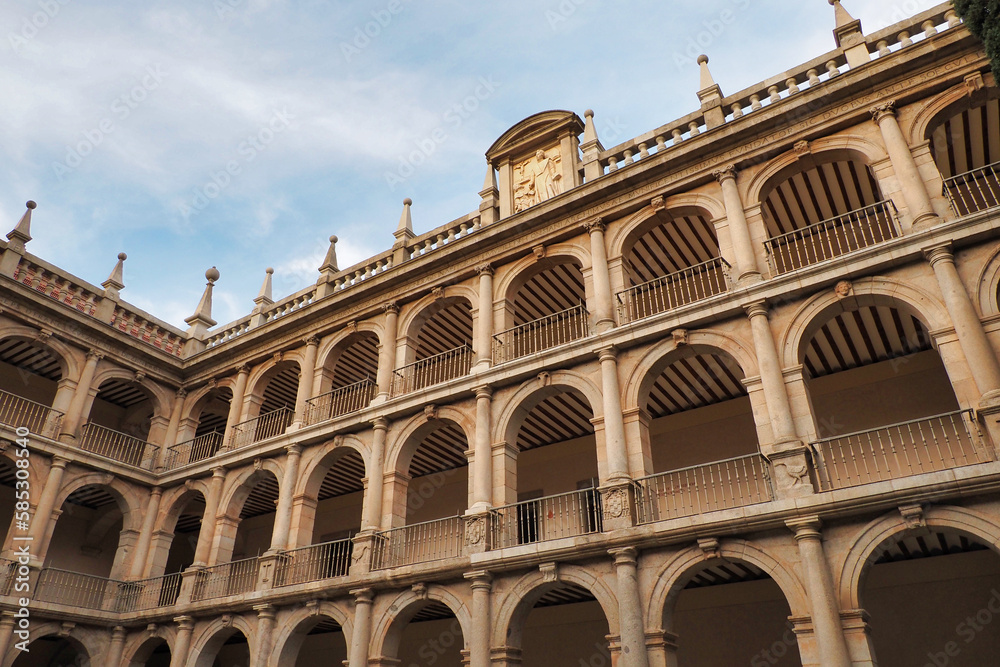 detail of the courtyard of the university of alcala de henares