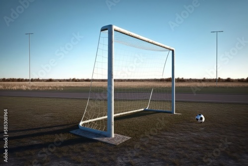 Aiming for Victory: The Lone Goalpost in an Empty Field