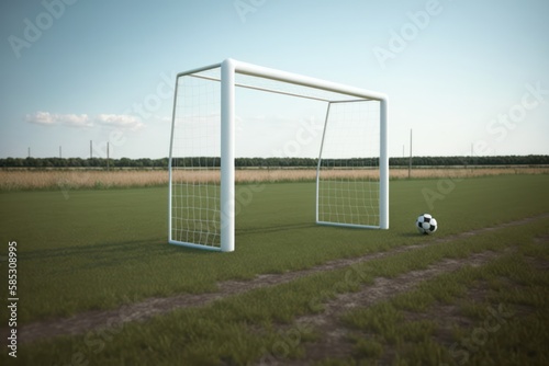 Aiming for Victory: The Lone Goalpost in an Empty Field