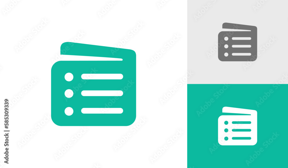 Wallet logo design with list symbol Wallet logo design with list symbol