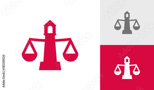 Law firm logo design with mercusuar tower