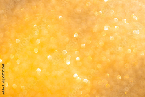Yellow bokeh and defocused background with copy space