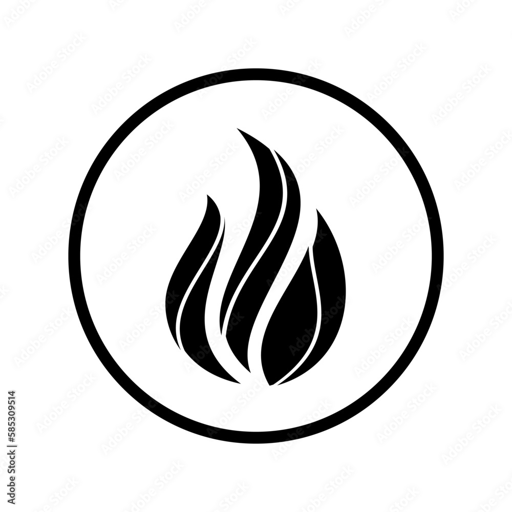 Fire black icon. Abstract flame symbol. Vector illustration. Fire logo isolated Fire black icon. Abstract flame symbol. Vector illustration. Fire logo isolated