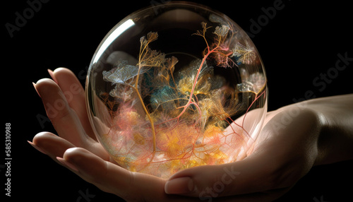bubble ball in hands