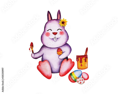 Cute baby rabbit clipart vector