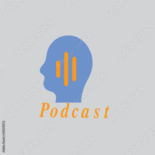 Our first podcast logo template Free Vector
