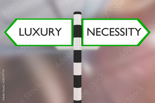 Luxury vs Necessity concept