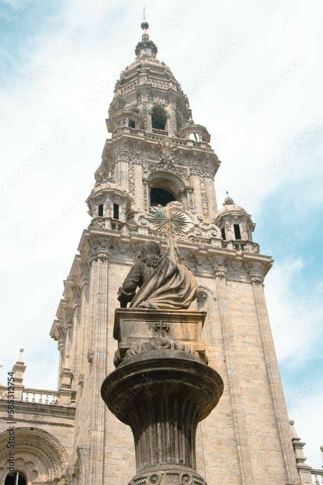 Praterias square and Fuente de los Caballos at Santiago de Compostela
