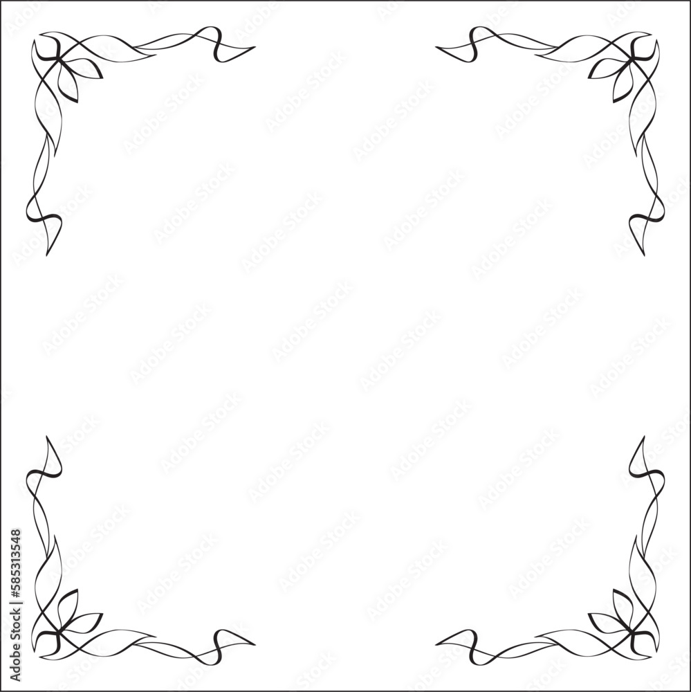 Elegant black and white monochrome ornamental border for greeting cards, banners, invitations. Vector frame for all sizes and formats. Isolated vector illustration. Elegant black and white monochrome ornamental border for greeting cards, banners, invitations. Vector frame for all sizes and formats. Isolated vector illustration.