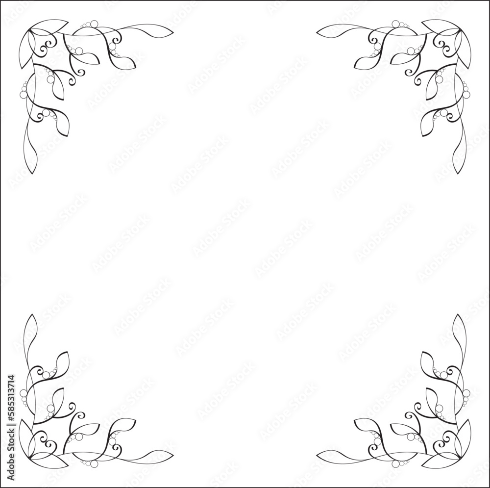 Elegant black and white monochrome ornamental border for greeting cards, banners, invitations. Vector frame for all sizes and formats. Isolated vector illustration. Elegant black and white monochrome ornamental border for greeting cards, banners, invitations. Vector frame for all sizes and formats. Isolated vector illustration.