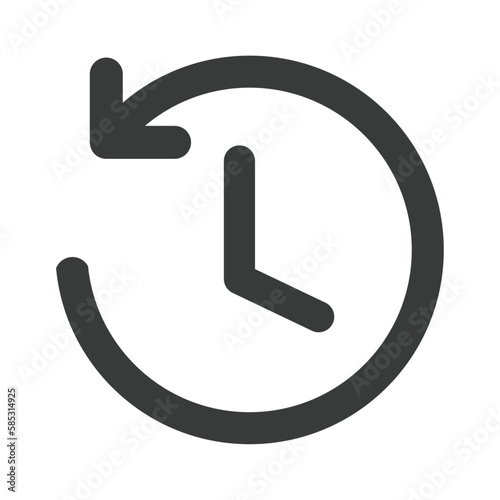 Circle past time backward arrow black icon