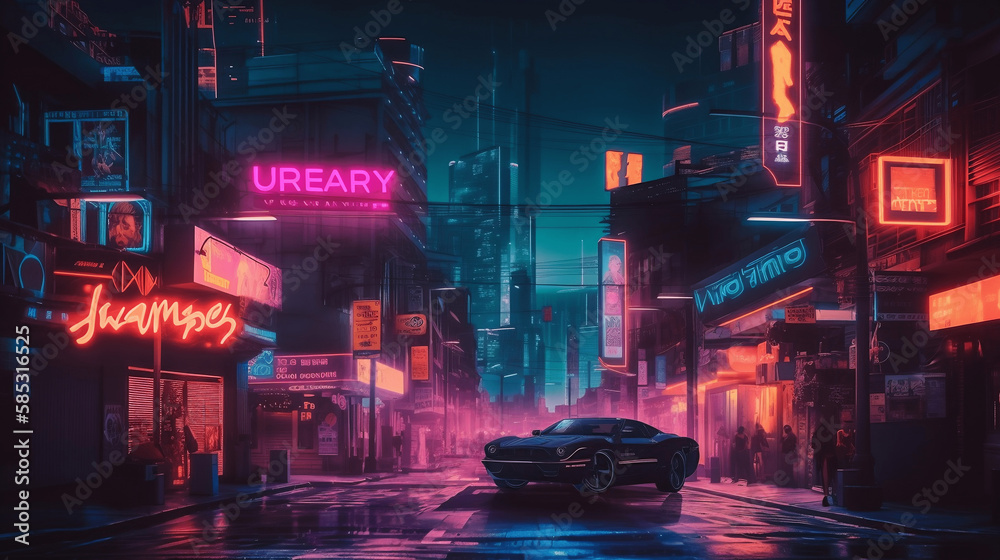 lights in the city. Generative AI lights in the city. Generative AI