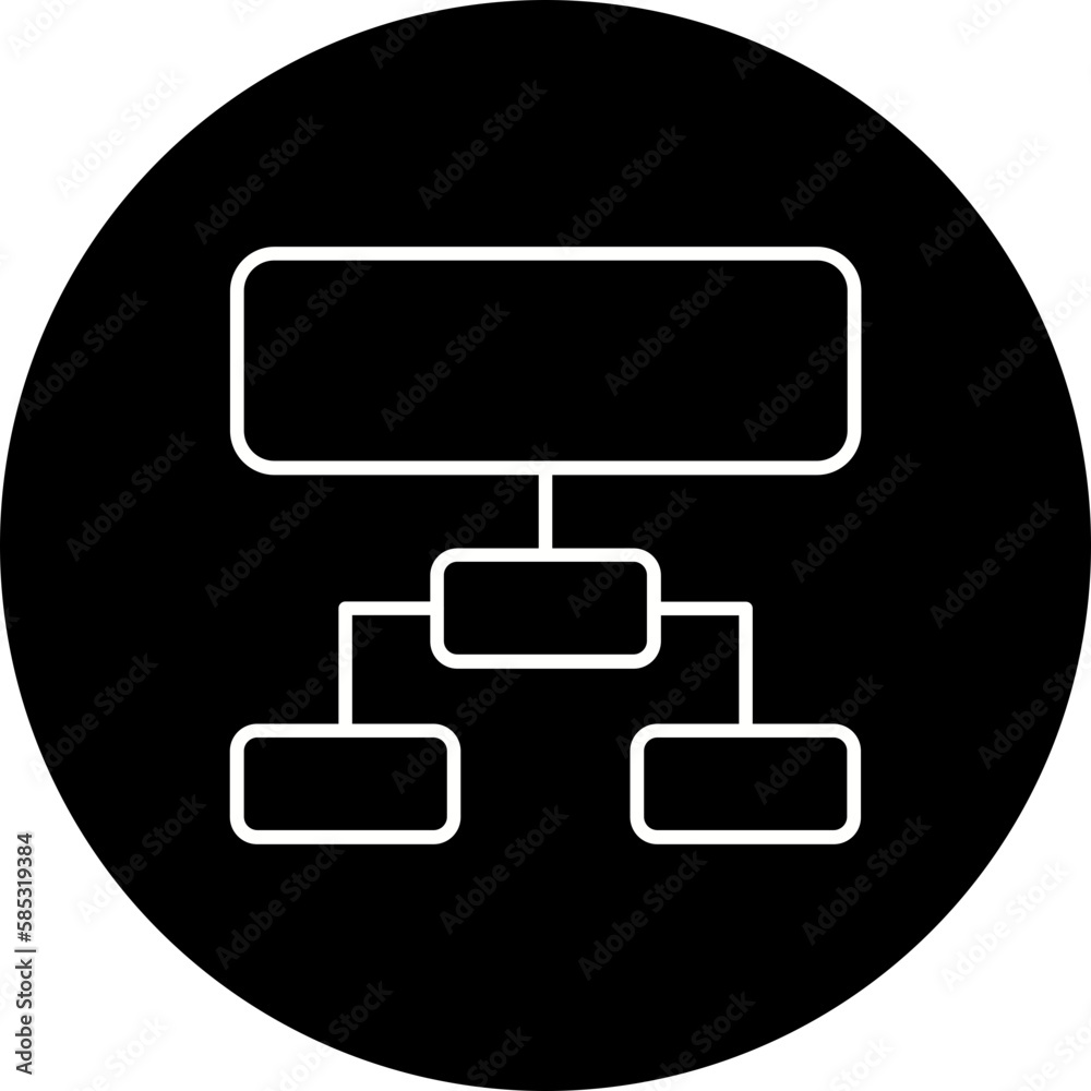 Hierarchical Structure Line Inverted Icon Hierarchical Structure Line Inverted Icon