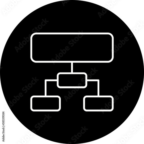 Hierarchical Structure Line Inverted Icon