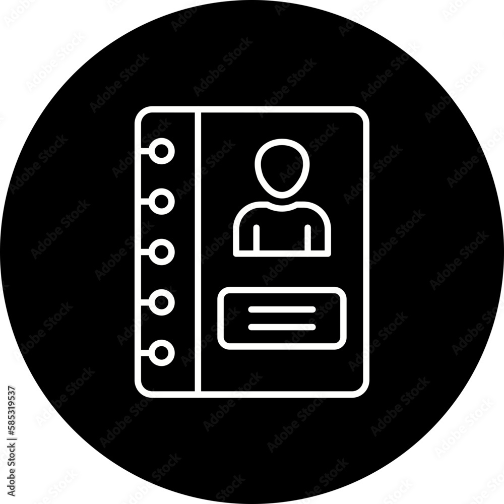 Address Book Line Inverted Icon Address Book Line Inverted Icon